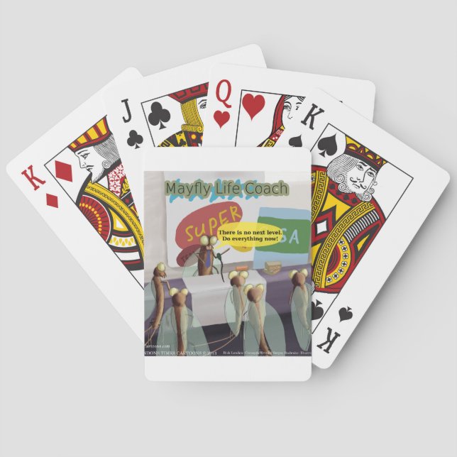 Mayfly Life Coach Funny Playing Cards (Back)