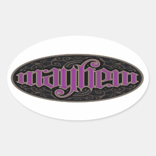 Mayhem Ambigram Stickers