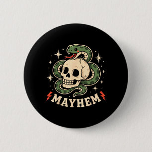 Mayhem Son Daughter Funny Matching Family Kids 6 Cm Round Badge