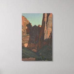Maynard Dixon - NOTCH IN THE WALL ZION NATIONAL PA Canvas Print