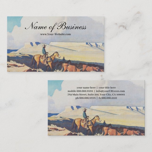  MaynardDixon Open Range Classic Western Landscape Business Card (Front/Back)