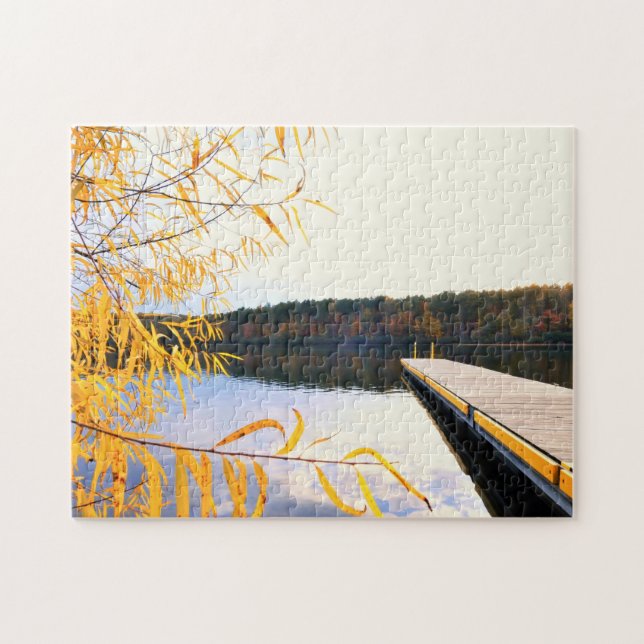 Mayo Lake Boat Dock Jigsaw Puzzle (Horizontal)