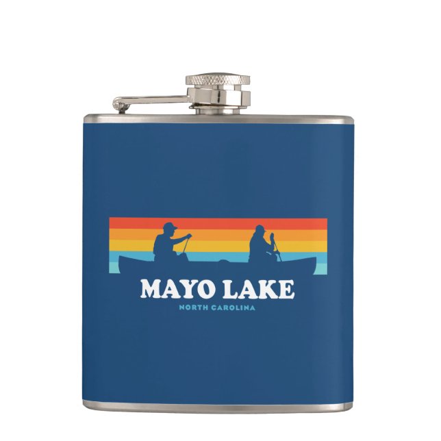 Mayo Lake North Carolina Canoe Hip Flask (Front)