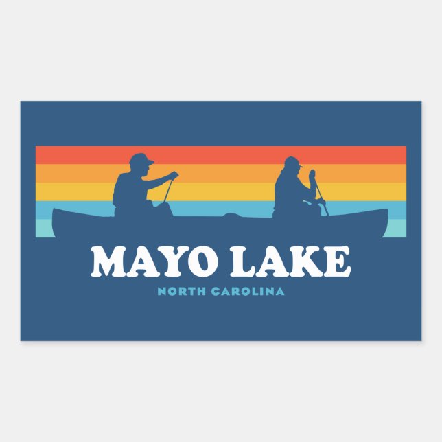 Mayo Lake North Carolina Canoe Rectangular Sticker (Front)