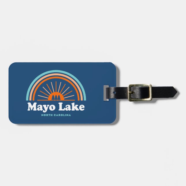Mayo Lake North Carolina Rainbow Luggage Tag (Front Horizontal)