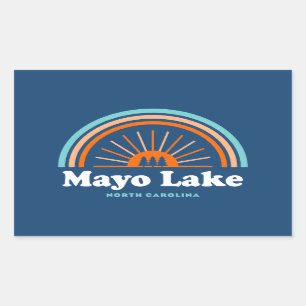 Mayo Lake North Carolina Rainbow Rectangular Sticker