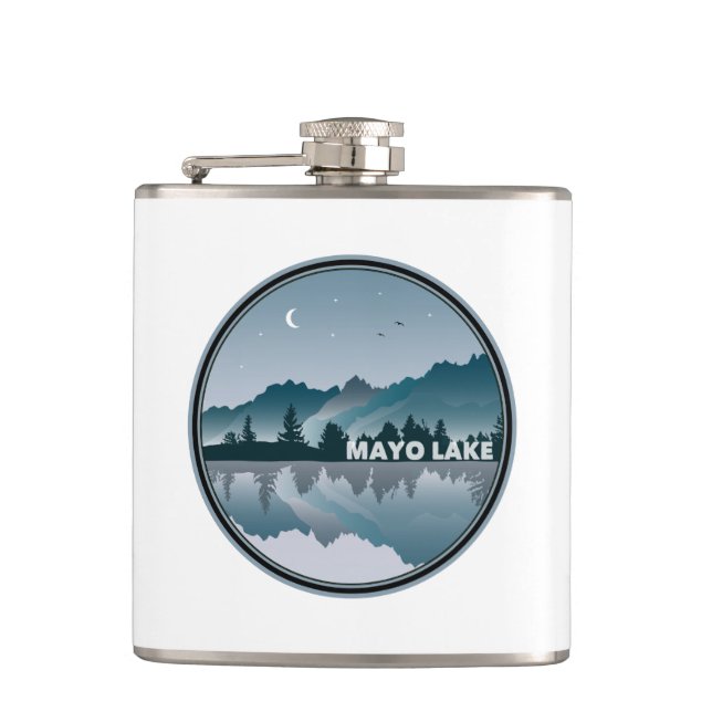 Mayo Lake North Carolina Reflection Hip Flask (Front)