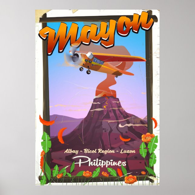 Mayon Volcano philippines adventure poster (Front)