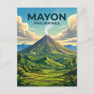 Mayon Volcano Philippines Postcard