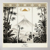 Mayon Volcano Triptych Wall Art