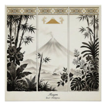 Mayon Volcano Triptych Wall Art