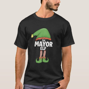 Mayor Elf Tshirt Family Xmas Holiday Shirt Santa C