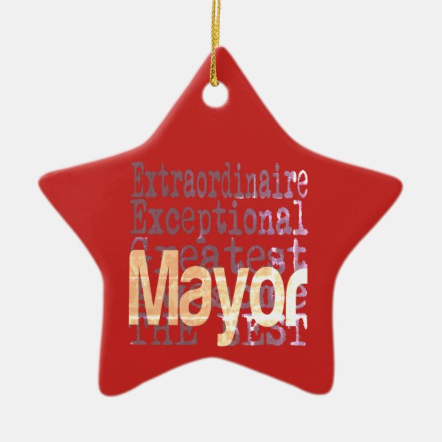 Mayor Extraordinaire Ceramic Tree Decoration (Front)
