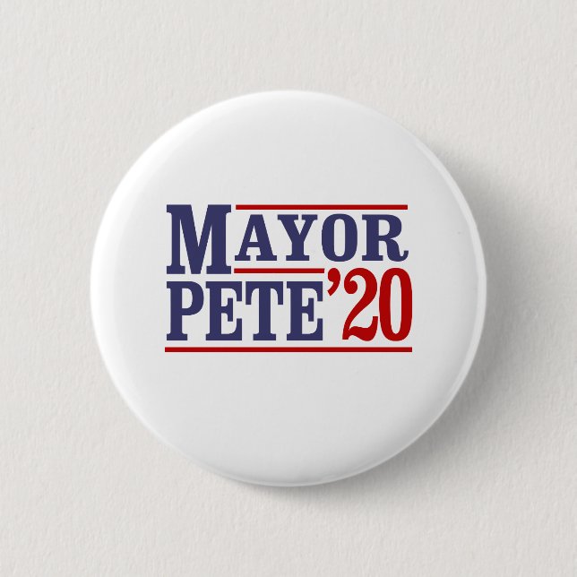 MAYOR PETE '20 6 CM ROUND BADGE (Front)