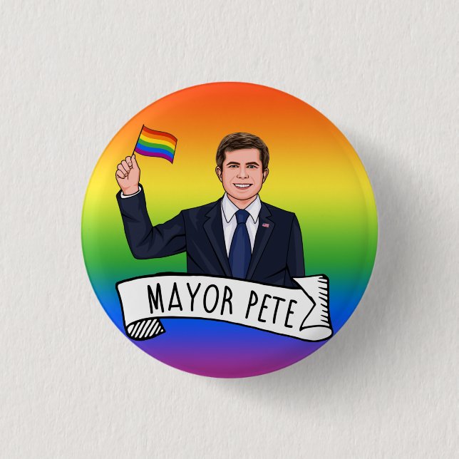 Mayor Pete Pride 3 Cm Round Badge (Front)