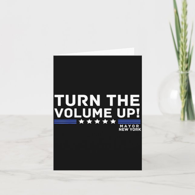 Mayor Zohran Mamdani New York Turn The Volume Up  Card (Front)