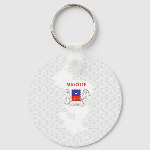 Mayotte Flag Map full size Key Ring