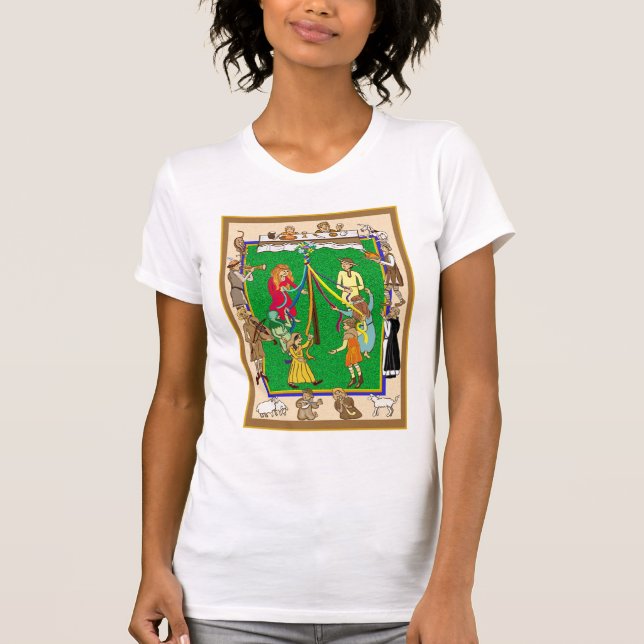 Maypole dancing, Mediaeval Fair T-Shirt (Front)