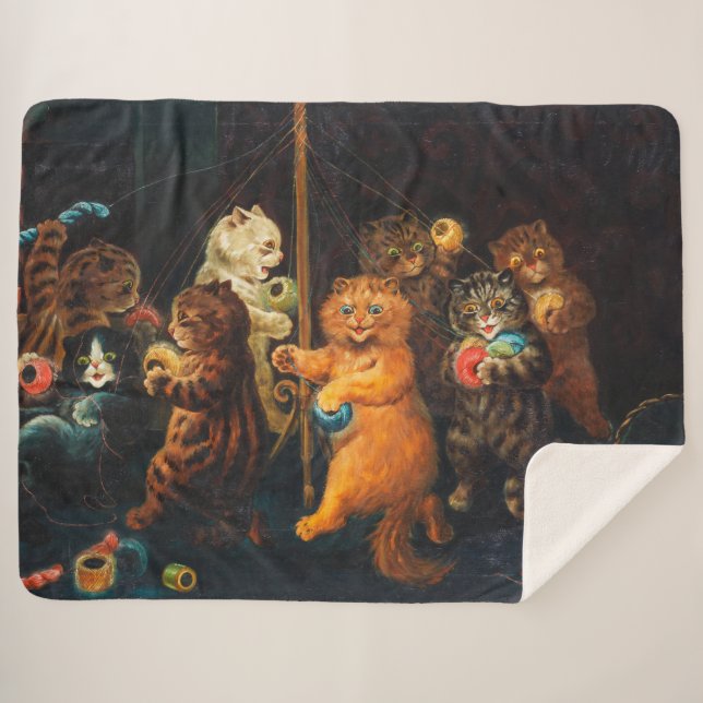 Maypole | Louis Wain | Sherpa Blanket (Front (Horizontal))