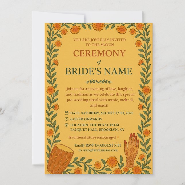 Mayun Sangeet Invite (Front)