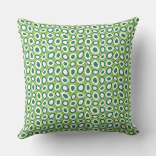 Maz Abstract Teardrops Green White Apple Green Cushion