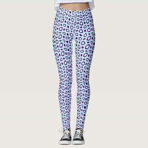 Maz Abstract Teardrops Navy Sky Blue White Leggings