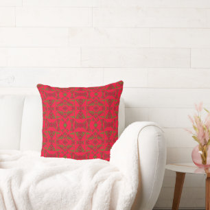 Maz Abstract Zebra Mosaic - Red Green Cushion