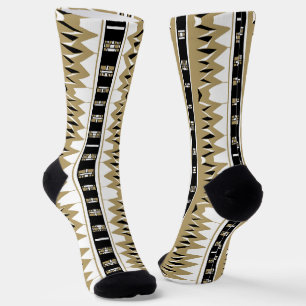 Maz Afrofuturist Pattern Gold Socks
