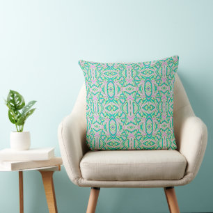 Maz Diamond Neuro Art - Green Turquoise Pink Cushion