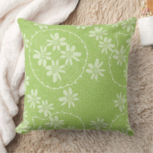 Maz Floral Bubbles Polka Dot Apple Green Cushion