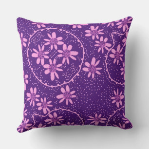 Maz Floral Bubbles Polka Dot Purple Pink Cushion