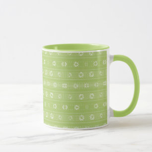 MAZ Floral Striped Ribbed Knitting Pattern 009 Mug