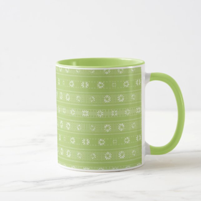 MAZ Floral Striped Ribbed Knitting Pattern 009 Mug (Right)