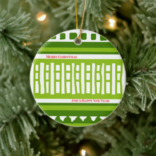 MAZ Striped Ribbed Knitting Pattern 079 Christmas Ceramic Tree Decoration