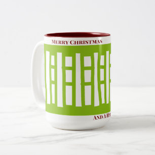 MAZ Striped Ribbed Knitting Pattern 079 Christmas  Two-Tone Coffee Mug
