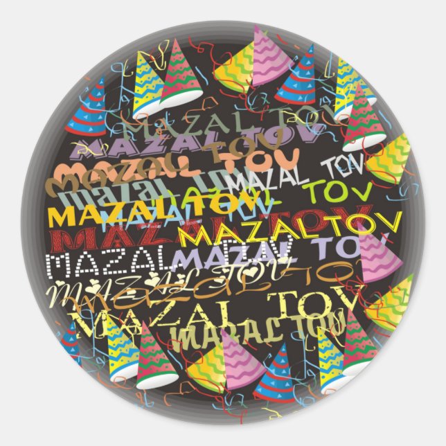 mazal tovs classic round sticker (Front)