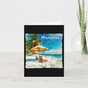 Mazatlan Mexico Beautiful Beaches Palm Trees Souve Card