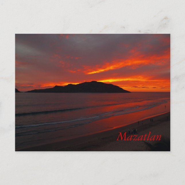 Mazatlan, Mexico ......   Blazing Sunset Postcard (Front)