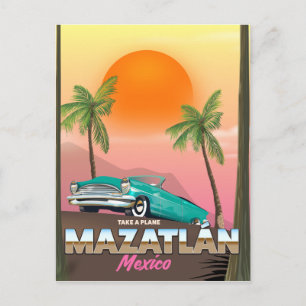 Mazatlán Mexico travel poster Postcard