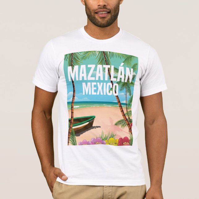 Mazatlán Mexico Vintage beach travel poster T-Shirt (Front)