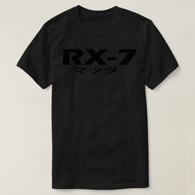 Mazda RX7 Logo Black Sticker T-Shirt (Design Front)
