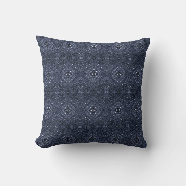 Maze Blue Abstract Alcohol Ink Art Cushion (Front)