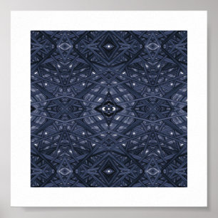 Maze Blue Abstract Alcohol Ink Art Poster