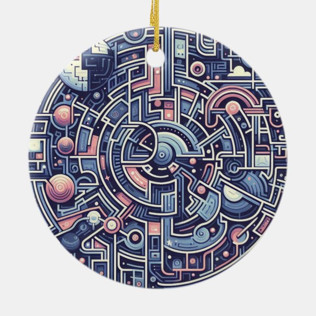 maze ceramic tree decoration (Back)