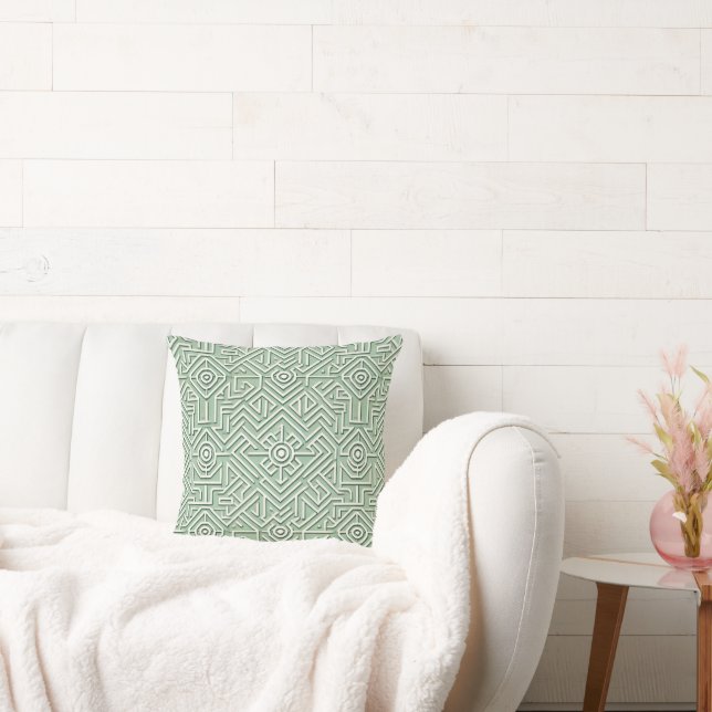 Maze inspired sage green  cushion (Couch)