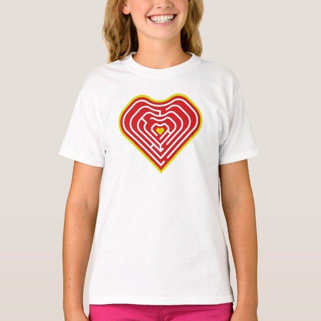 MAZE LOVE HEART BY MASANSER PIXELAT T-Shirt (Front)