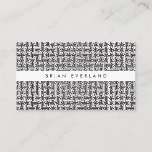 Maze Pattern Black White Profile Appointment Card