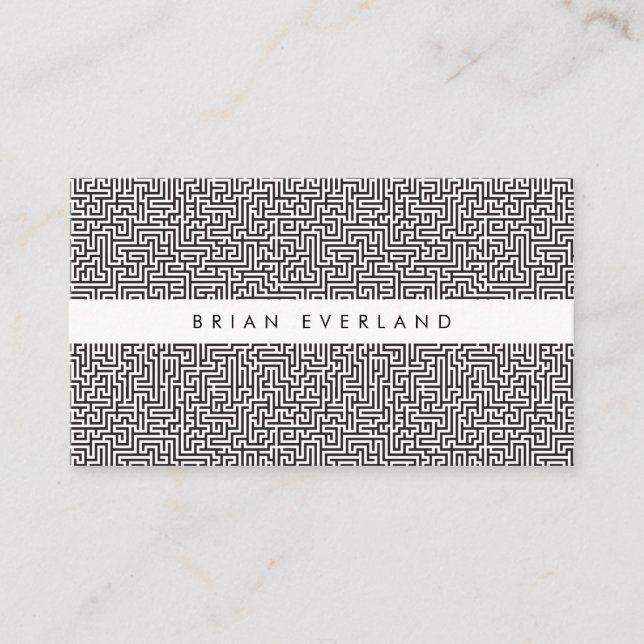 Maze Pattern Black White Profile Appointment Card (Front)