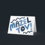 MAZEL TOV BAR MITZVAH Customisable Modern Blues Card<br><div class="desc">Hand drawn text by me for you. Add your own text to the inside of the card or change the background colours. For more designs and colours check my shop! Or let me know if you'd like something custom. I also have matching wrapping paper and of course both Bar and...</div>