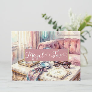 Mazel Tov Card Elegant, 80's Luxury Aesthetics